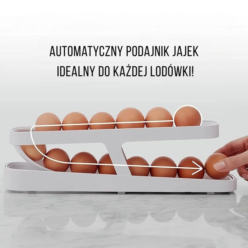 Organizer do jajek z automatycznym podajnikiem – 2-poziomowa zjeżdżalnia do lodówki