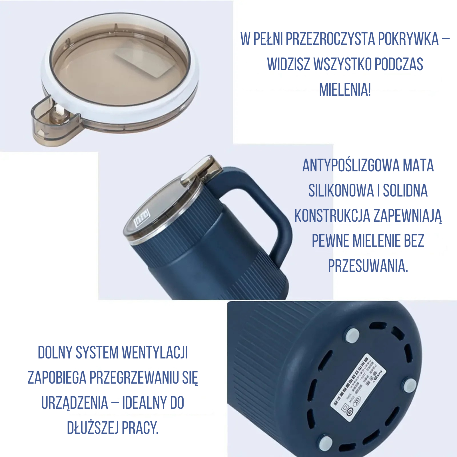 Elektryczny młynek do kawy ze stali nierdzewnej – 500 ml