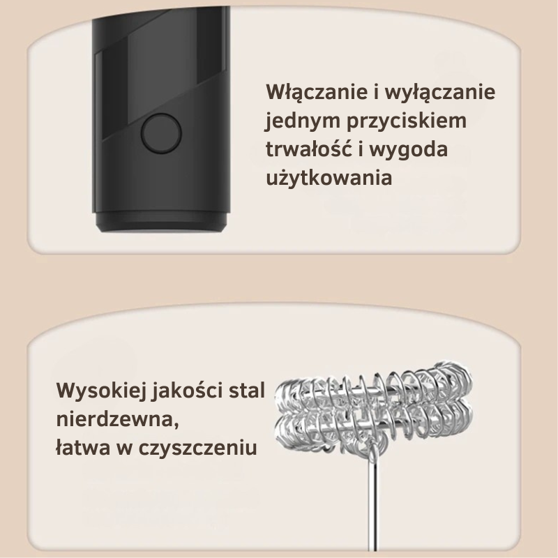 Ręczny spieniacz do mleka – puszysta pianka w kilka sekund